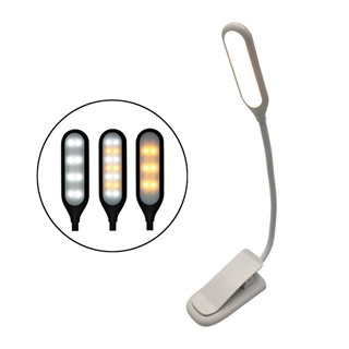 LED boglampe med klemme - Genopladelig-hvid